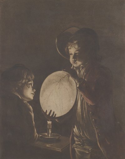 ろうそくの明かりで膀胱を吹く二人の少年, 1773., 1773. 作： Peter Perez Burdett