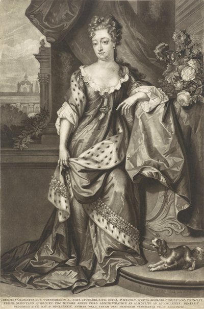 ヴュルテンベルクのクリスティーヌ・シャーロット (1645-1699)、東フリジアの王女、1699 年頃。 作： Peter Schenk