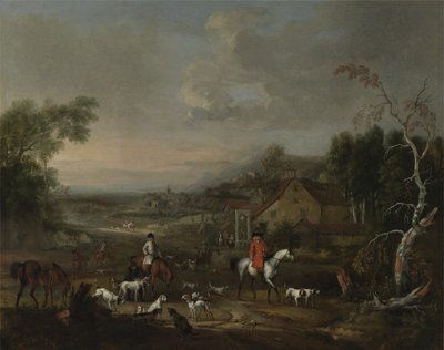 フォックスハウンドの会合でのジェメット・ブラウン牧師、1730年頃（キャンバスに油彩） 作： Peter Tillemans