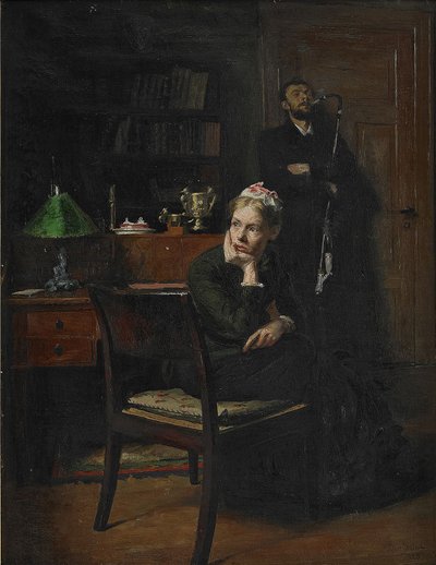 インテリアの家族のシーン、1885 作： Peter Vilhelm Ilsted