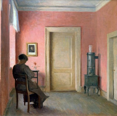 インテリアに座っている女性、1915 作： Peter Vilhelm Ilsted