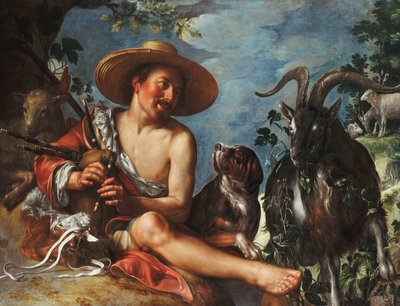 ノール、犬、近くの群れを配管する羊飼い、 作： Peter Wtewael