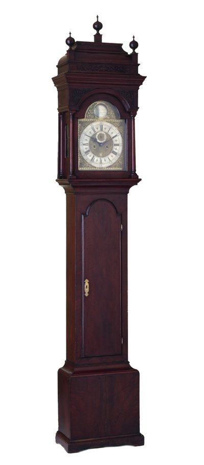 8日間の時計、c。 1730-1740（黒クルミ、南黄松、東白松、大西洋白杉） 作： Peter and Head John Stretch