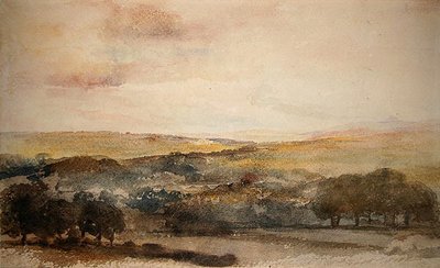 ウェストモアランド、ローサー城の遠景（水彩・紙） 作： Peter de Wint