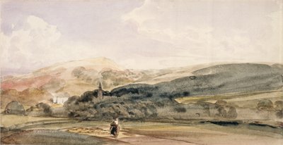 マルバーンでの人物のいる風景 作： Peter de Wint