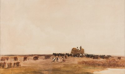 収穫の時期、年代不明（紙に水彩画） 作： Peter de Wint