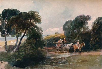 小川を横切る干し草カート、c1824 作： Peter de Wint