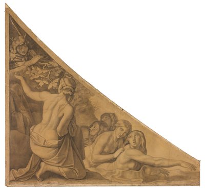 Artemis, von Aktaion überrascht. Karton zu den Deckenbildern der Münchner Glyptothek 作： ピーター・フォン・コーネリアス