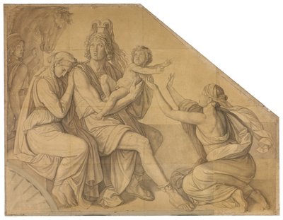 Der Abschied Hektors von Andromache. Karton zu den Deckenbildern der Münchner Glyptothek 作： ピーター・フォン・コーネリアス