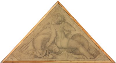 Eros mit dem Delphin (Element des Wassers). Karton zu den Deckenbildern der Münchner Glyptothek 作： ピーター・フォン・コーネリアス
