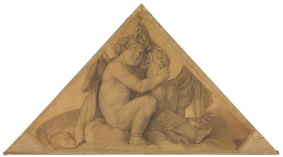 Eros mit dem Pfau (Element der Luft). Karton zu den Deckenbildern der Münchner Glyptothek 作： ピーター・フォン・コーネリアス