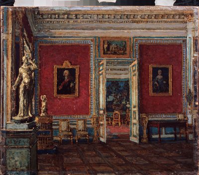 クスコボ宮殿 (モスクワ) (クスコボ宮殿内) - Pyotr Ivanovich Petrovichev (Piotr Petrovichev) (1874-1947) による絵画、キャンバスに油彩 - 19 世紀後半から 20 世紀のロシア美術 - 州立美術館、ペルミ (ロシア) 作： Petr Ivanovic Petrovichev