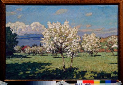 桜。 Pyotr Ivanovich Petrovichev（Pyotr Petrovichev）（1874-1947）による絵画、キャンバスに油彩 作： Petr Ivanovic Petrovichev