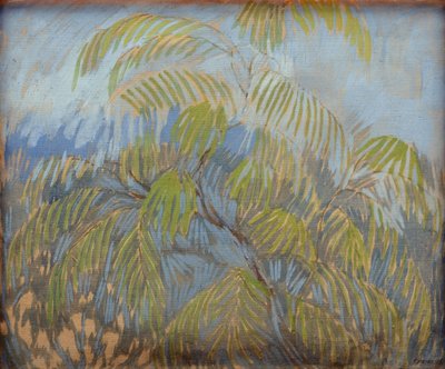 ミモザ パー ウトキン、ピョートル・サヴヴィッチ（1877-1934）。油彩・キャンバス 作： Petr Savvic Utkin