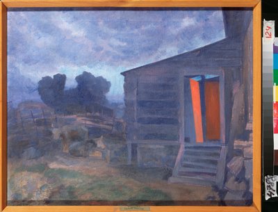 青い風景 (青い風景) - Pyotr (Piotr, Petr) Savvich Utkin (Utkin) (1877-1934) による絵画、キャンバスに油彩 - ロシア美術 作： Petr Savvic Utkin