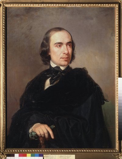 歴史家ティモフェイ グラノフスキー (Timofei Granovsky) (1813-1855) の肖像画。 Peinture de Pyotr Zakharovich Zakharov Chechenets (Zakharov-Chechenets) (1816-1846)、huile sur toile 作： Petr Zakharovich Zakharov Chechenets