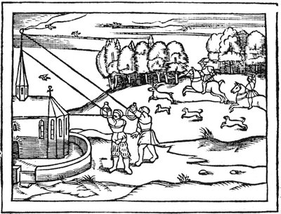 アストロラーベを使用して尖塔の高さを計算する、1539 作： Petrus Apianus