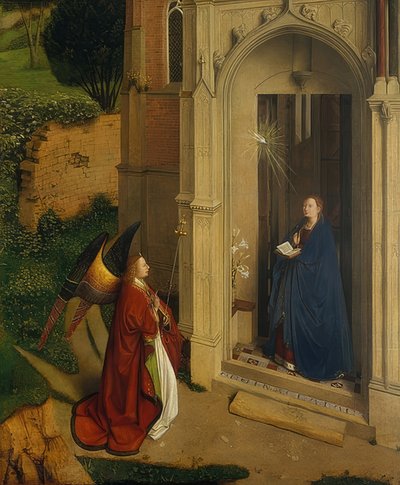 受胎告知。 1450年頃 作： Petrus Christus