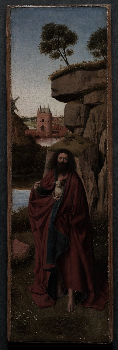 風景の中の洗礼者聖ヨハネ 1445年頃（油彩・パネル） 作： Petrus Christus