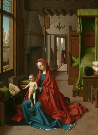 国内のインテリアの聖母子 作： Petrus Christus