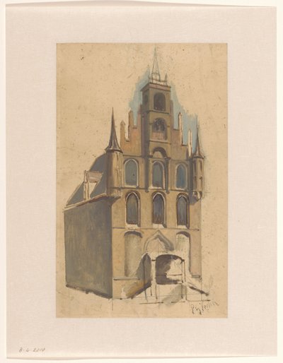 階段状の切妻と尖塔を持つ後期ゴシック様式の建物の設計 作： Petrus Gerardus Vertin