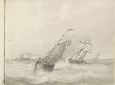 海での帆船 作： Petrus Johannes Schotel (circle of)