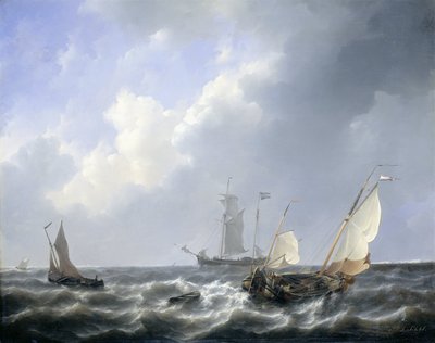 シューウェン島近くのゼーラント海域からの海景 作： Petrus Johannes Schotel