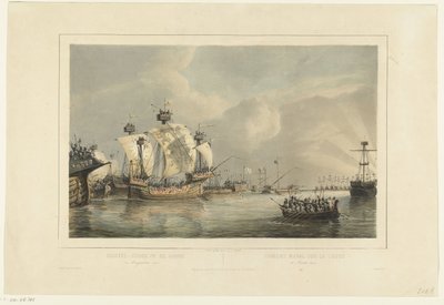 Gouwe での海戦、1304 年 Gouwe 11 August 1304 / Combat naval sur la Goude 11 Aout 1304 (オブジェクトのタイトル) 作： Petrus Johannes Schotel