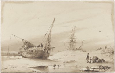浜辺の船 作： Petrus Paulus Schiedges (I)