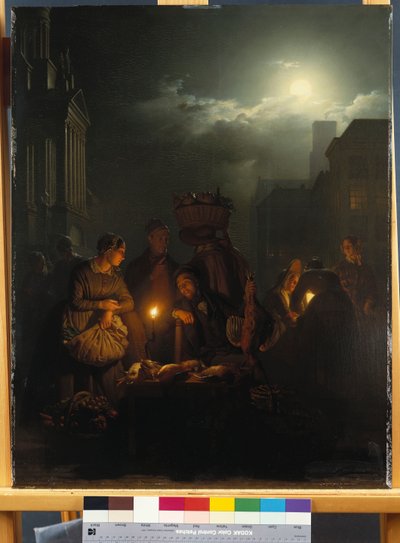 アントワープのナイトマーケット 作： Petrus van Schendel