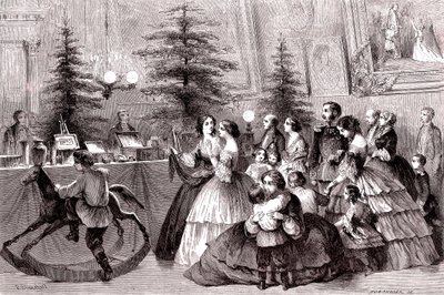 ロシア、サンクトペテルブルクのクリスマス。1861年（エングレーヴィング） 作： Pharamond Blanchard