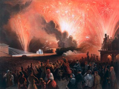 1856年にモスクワで戴冠式の花火。 作： Pharamond Blanchard