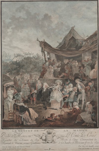 花嫁のメヌエット、1786年。 作： Philibert Louis Debucourt