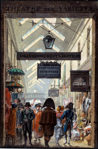 Le passage des Panoramas à Paris リトグラフ 作者：Louis Philibert Debucourt (1755-1832) 19世紀 パリ、カルナヴァレ美術館 作： Philibert Louis Debucourt