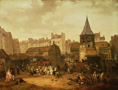 1781年1月21日、1783年1月21日、フランスのドーフィンルイ（1781-89）の誕生を祝ってレアールで歓喜 作： Philibert Louis Debucourt