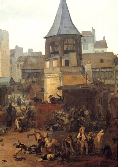 1782年1月21日、フランス王太子ルイ・ジョセフ（1781年～1789年）の誕生に際し、パリ・オ・ホール市が贈ったレジュイザンス。ルイ・フィリベール・ドゥビュクール（1755-1832）による絵画 1782年 日0,89x1,16 m パリ、カルナヴァレ美術館 作： Philibert Louis Debucourt