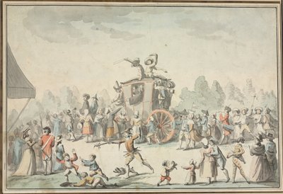 カーニバルのシーン。 作： Philibert Louis Debucourt