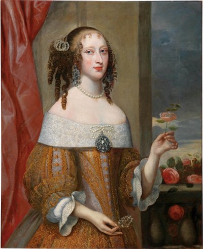 ヘンリエッテ・アデレード・オブ・サヴォイア公女（1636～1676年、バイエルン選帝侯）の肖像。 作： Philibert Torret