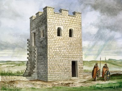 タレット 36b Housesteads Roman Fort、2 世紀、c1990-2010 作： Philip Corke