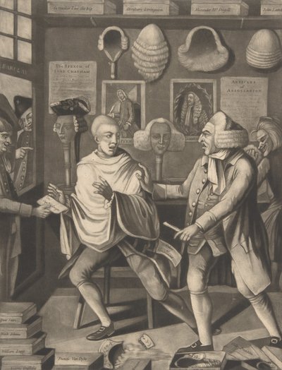 1775 年 2 月 14 日、ニューヨークの愛国的な理髪師、または泥の中の船長。 作： Philip Dawe.
