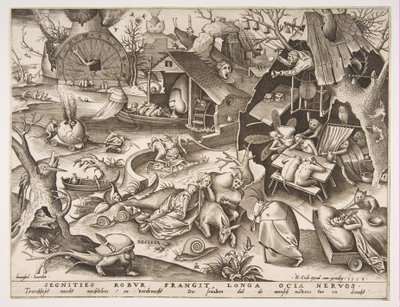 ナマケモノデジディア、シリーズ「七つの大罪」、1558年。 作： Philip Galle