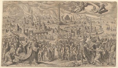 バビロンの陥落、1569 年。 作： Philip Galle