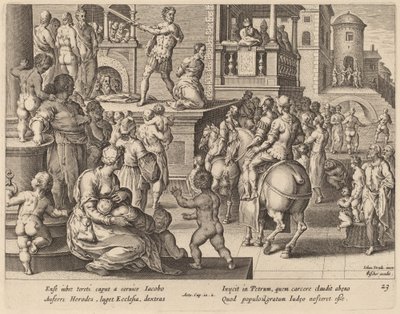 聖ヤコブの斬首 作： Philip Galle after Jan van der Straet