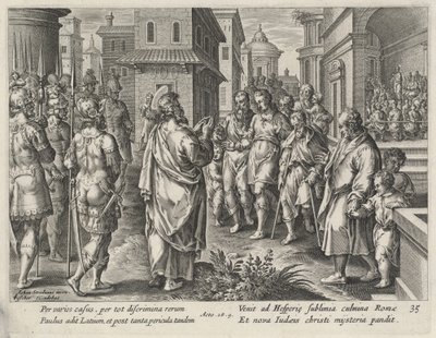ローマで説教する聖パウロ 作： Philip Galle after Jan van der Straet