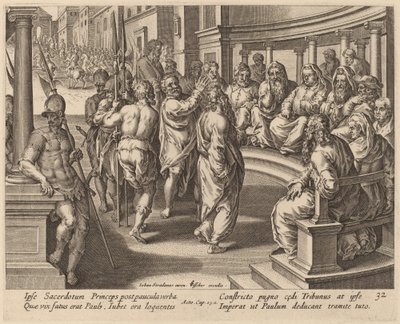 大祭司の前の聖パウロ 作： Philip Galle after Jan van der Straet