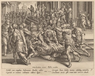 聖パウロの逮捕 作： Philip Galle after Jan van der Straet