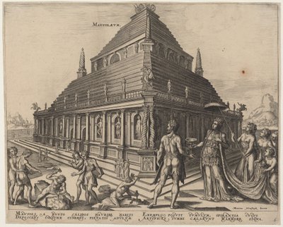 霊廟 (ハリカルナッソスのマウソロスの墓) 作： Philip Galle, after Maerten van Heemskerck