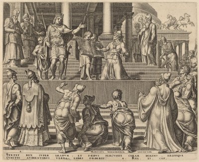 人々の前で読まれる律法の書 作： Philip Galle, after Maerten van Heemskerck