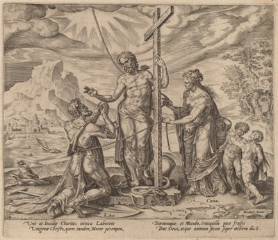 死後キリストと結ばれた勤勉な労働者 作： Philip Galle after Maerten van Heemskerck