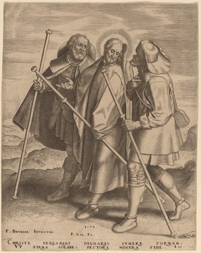 エマオに向かうキリストと弟子たち 作： Philip Galle after Pieter Bruegel the Elder